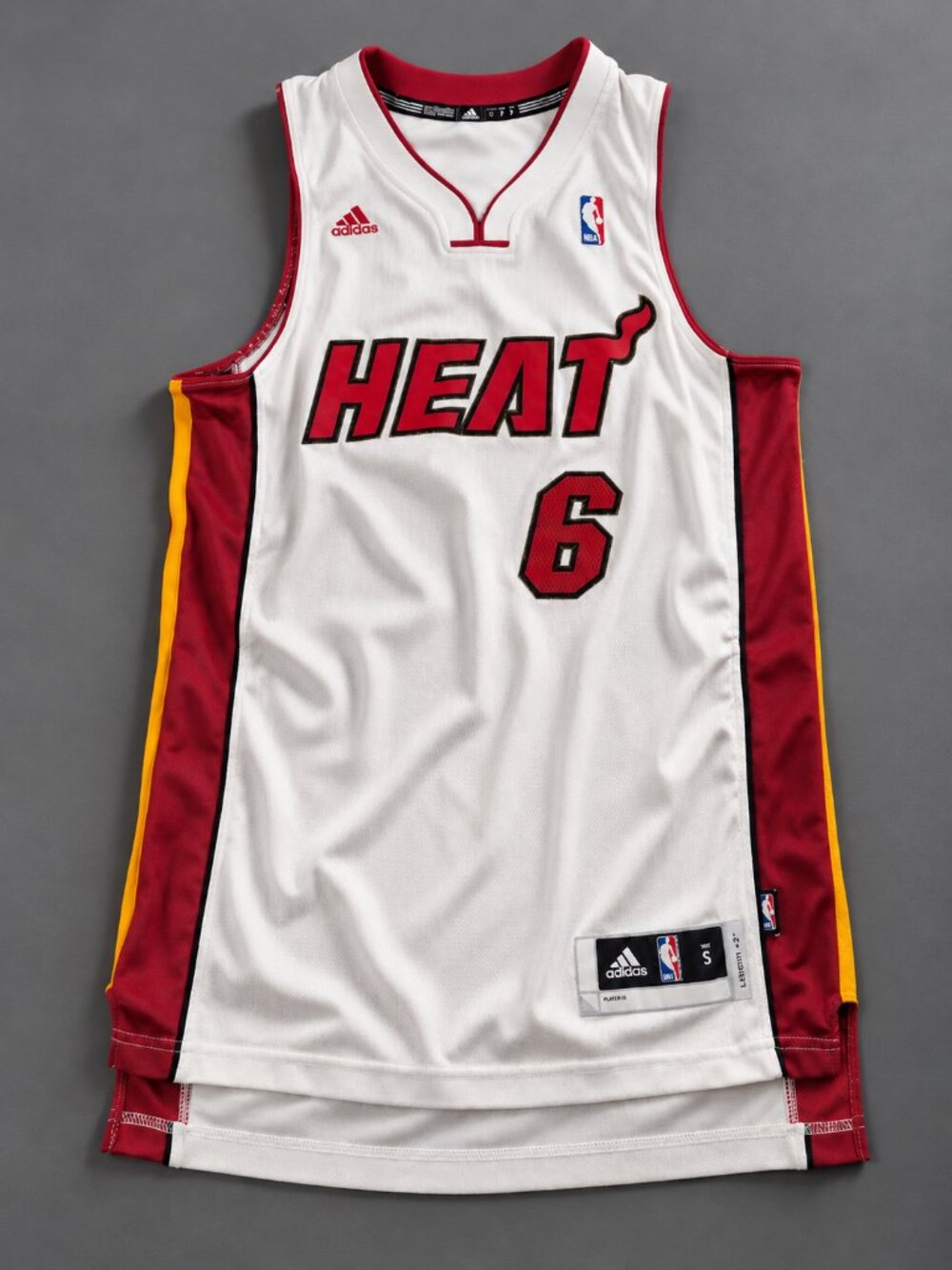 Adidas LeBron James Miami Heat #6 White Swingman Jersey Size S